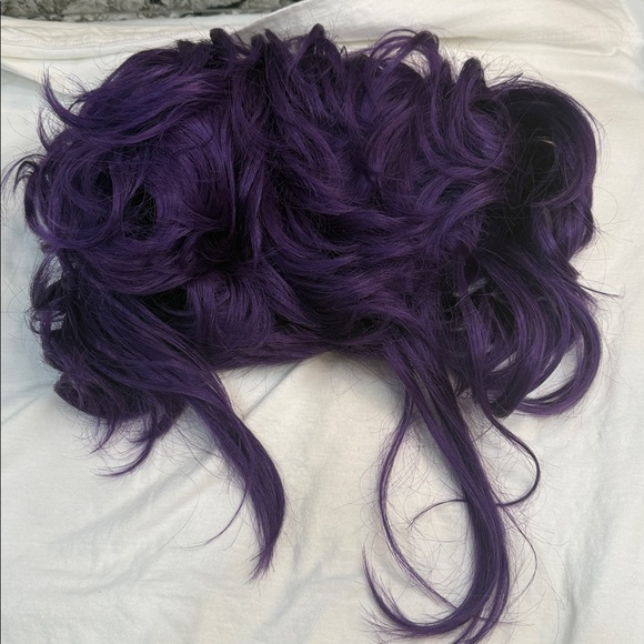 Petite purple Short Double pouf poof wig anime style Cosplay Beehive Costume Sm